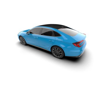 Modern araba arka planda izole edilmiş. 3d resimleme