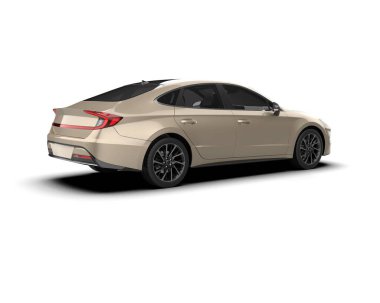 Modern araba arka planda izole edilmiş. 3d resimleme