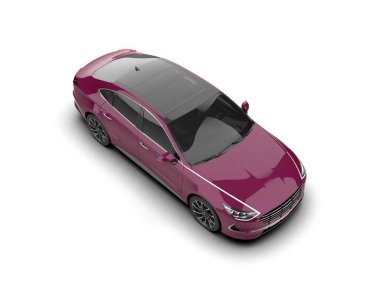 Modern araba arka planda izole edilmiş. 3d resimleme