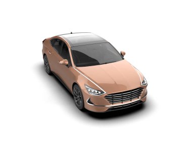 Modern araba arka planda izole edilmiş. 3d resimleme