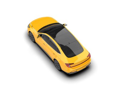Modern araba arka planda izole edilmiş. 3d resimleme