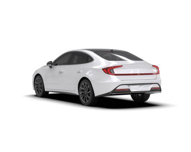 Modern araba arka planda izole edilmiş. 3d resimleme