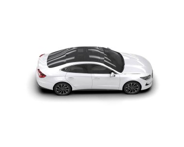 Modern araba arka planda izole edilmiş. 3d resimleme