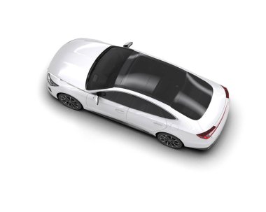 Modern araba arka planda izole edilmiş. 3d resimleme