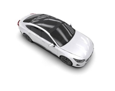 Modern araba arka planda izole edilmiş. 3d resimleme