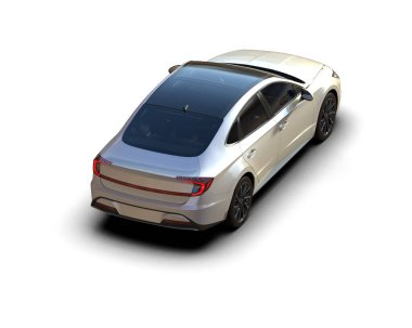Modern araba arka planda izole edilmiş. 3d resimleme