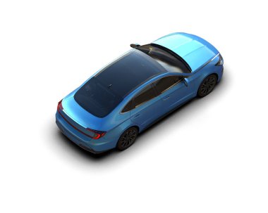 Modern araba arka planda izole edilmiş. 3d resimleme