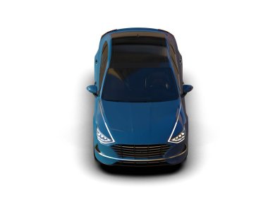 Modern araba arka planda izole edilmiş. 3d resimleme