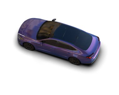Modern araba arka planda izole edilmiş. 3d resimleme