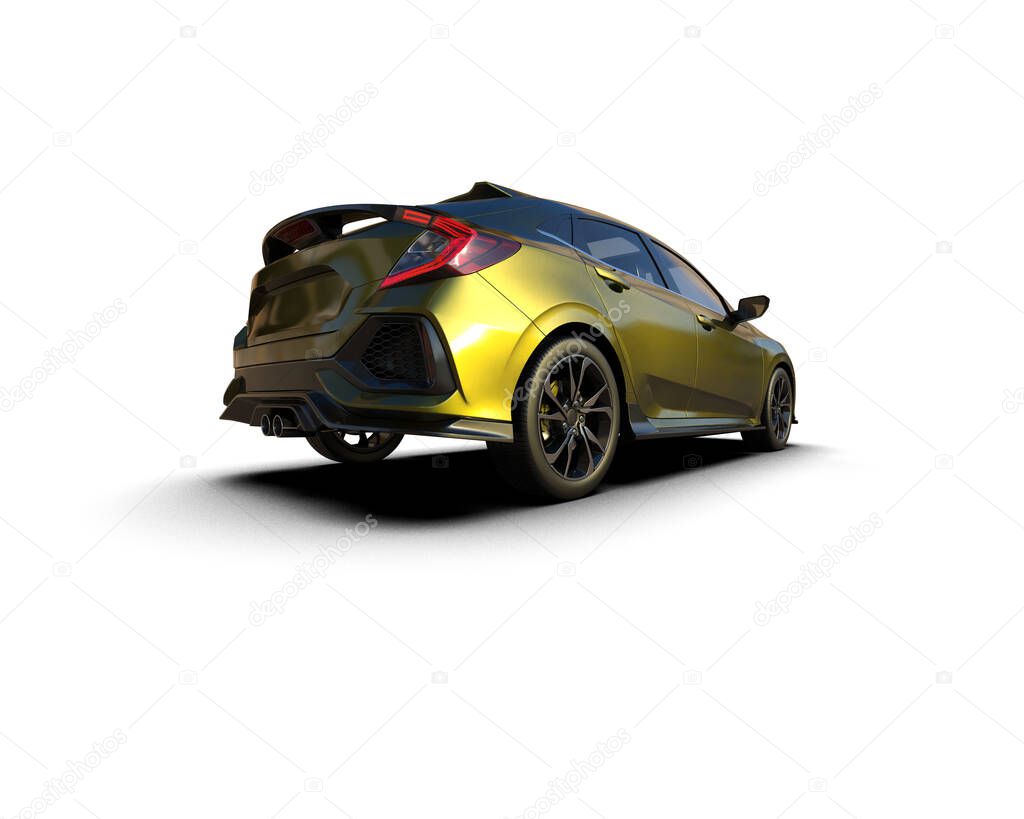 Modern Car isolated on background. 3d rendering illustration