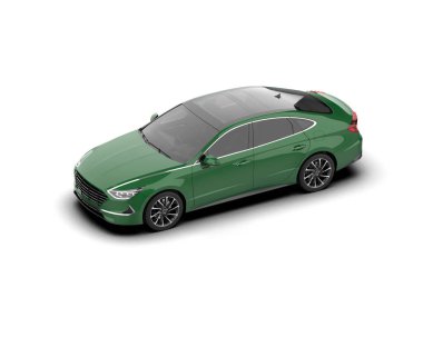 Modern araba arka planda izole edilmiş. 3d resimleme