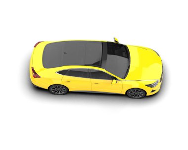Modern araba arka planda izole edilmiş. 3d resimleme