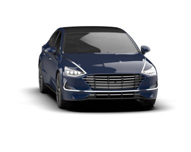 Modern araba arka planda izole edilmiş. 3d resimleme