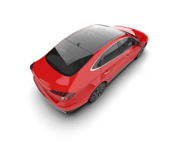 Modern araba arka planda izole edilmiş. 3d resimleme