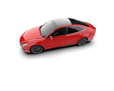 Modern araba arka planda izole edilmiş. 3d resimleme