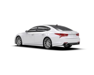 Modern araba arka planda izole edilmiş. 3d resimleme