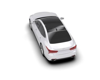 Modern araba arka planda izole edilmiş. 3d resimleme