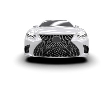 Modern araba arka planda izole edilmiş. 3d resimleme