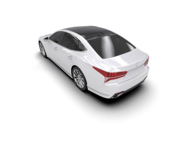 Modern araba arka planda izole edilmiş. 3d resimleme