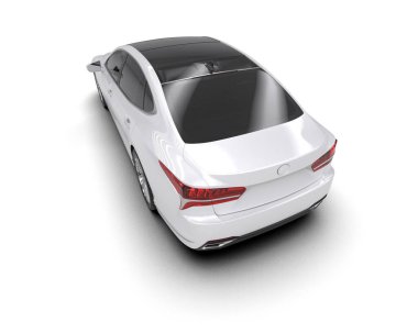 Modern araba arka planda izole edilmiş. 3d resimleme