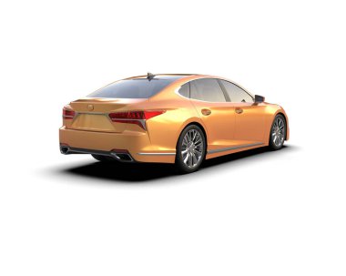 Modern araba arka planda izole edilmiş. 3d resimleme