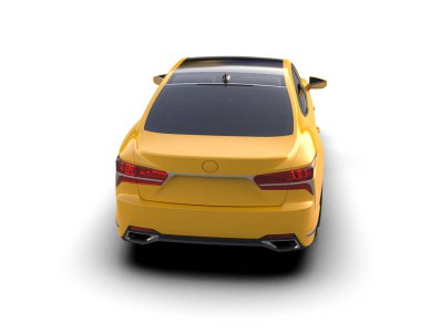 Modern araba arka planda izole edilmiş. 3d resimleme