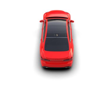 Modern araba arka planda izole edilmiş. 3d resimleme