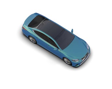 Modern araba arka planda izole edilmiş. 3d resimleme