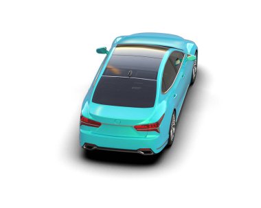 Modern araba arka planda izole edilmiş. 3d resimleme