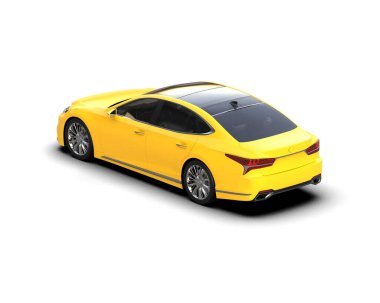 Modern araba arka planda izole edilmiş. 3d resimleme