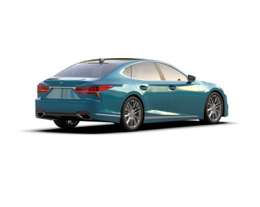 Modern araba arka planda izole edilmiş. 3d resimleme