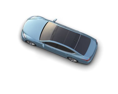 Modern araba arka planda izole edilmiş. 3d resimleme