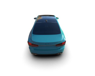 Modern araba arka planda izole edilmiş. 3d resimleme