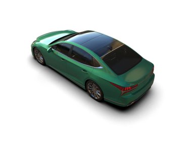 Modern araba arka planda izole edilmiş. 3d resimleme