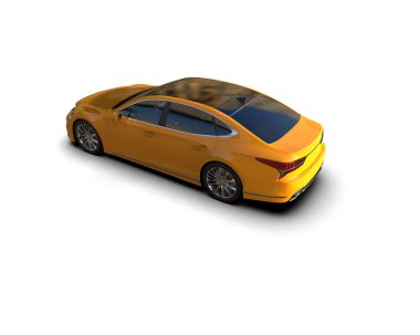 Modern araba arka planda izole edilmiş. 3d resimleme