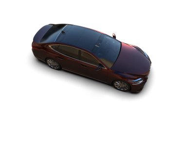 Modern araba arka planda izole edilmiş. 3d resimleme