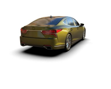 Modern araba arka planda izole edilmiş. 3d resimleme