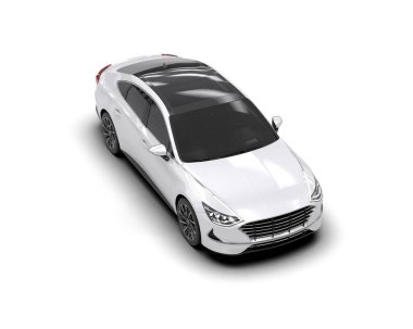 Modern araba arka planda izole edilmiş. 3d resimleme