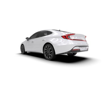 Modern araba arka planda izole edilmiş. 3d resimleme