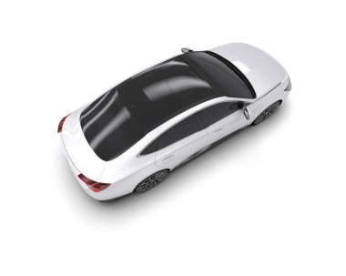 Modern araba arka planda izole edilmiş. 3d resimleme