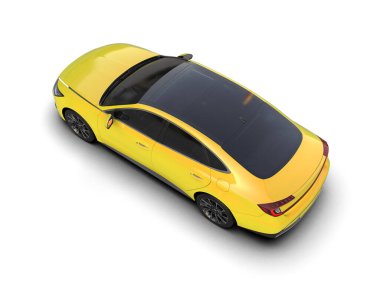 Modern araba arka planda izole edilmiş. 3d resimleme