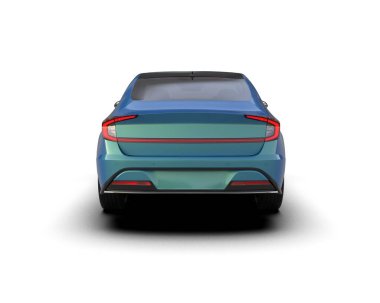 Modern araba arka planda izole edilmiş. 3d resimleme