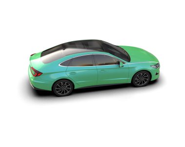 Modern araba arka planda izole edilmiş. 3d resimleme