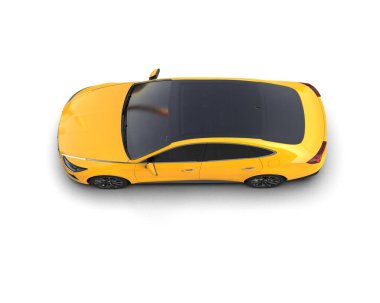 Modern araba arka planda izole edilmiş. 3d resimleme