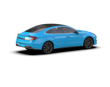Modern araba arka planda izole edilmiş. 3d resimleme