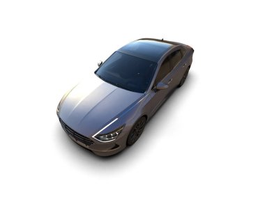 Modern araba arka planda izole edilmiş. 3d resimleme