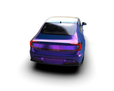 Modern araba arka planda izole edilmiş. 3d resimleme