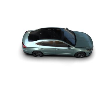 Modern araba arka planda izole edilmiş. 3d resimleme