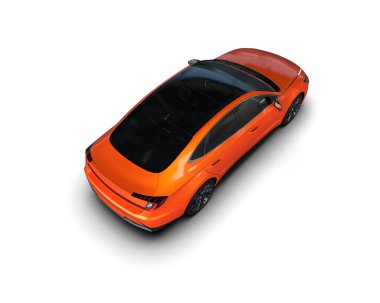 Modern araba arka planda izole edilmiş. 3d resimleme