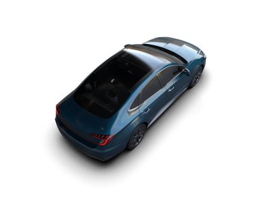 Modern araba arka planda izole edilmiş. 3d resimleme